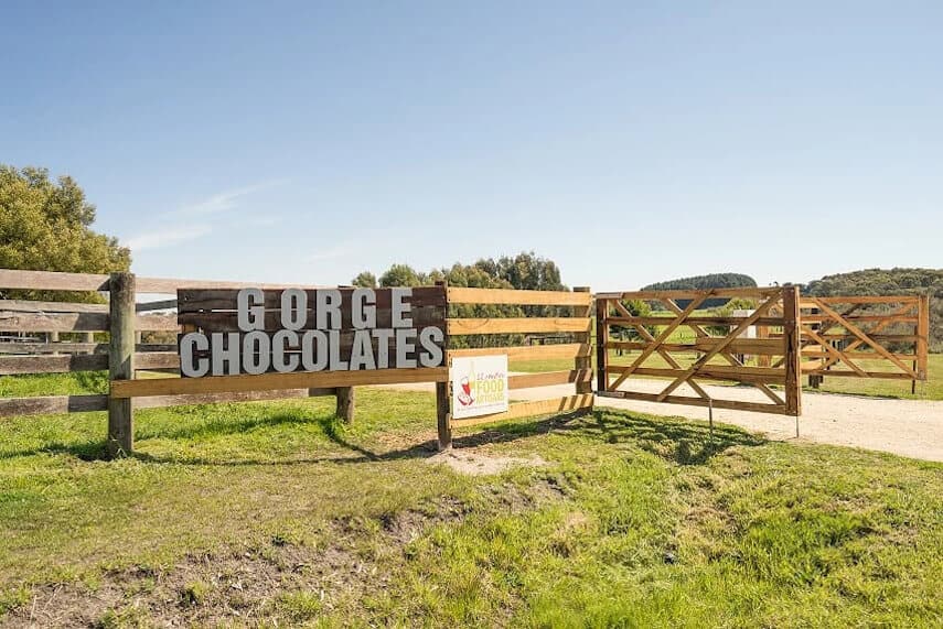 Gorge Chocolates Sign on the Farm Gate