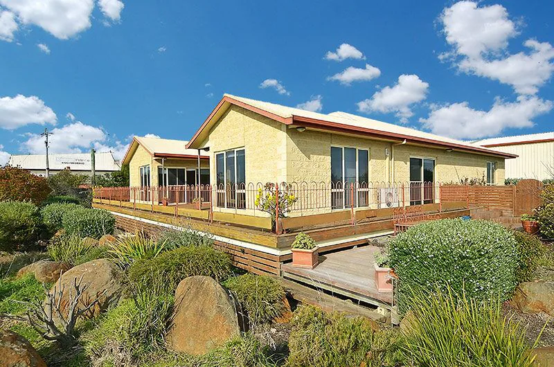 Yellow cottages at OceanView Portland